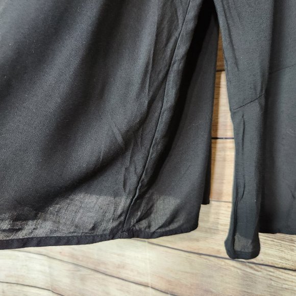 Unique Spectrum V-Neck Black Embroidered Tunic Choke Collar Women's Size XL - Picture 7 of 15